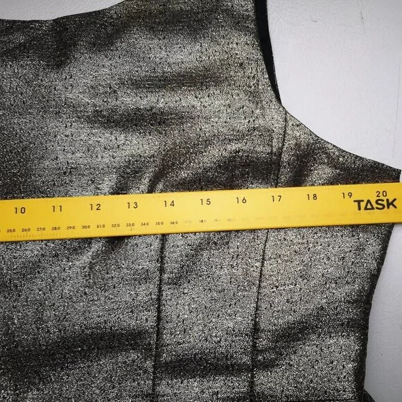 Smart Set Ladies Size 16 Lined Shimmery Dark Silver Sleeveless Party Dress - Picture 8 of 10